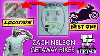 GTA Online Zach Nelsons All Getaway Vehicles and his best Vehicle amp their Parking Locations Guide [upl. by Ailugram995]