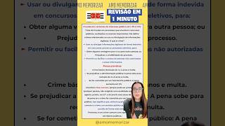 ESCREVENTE TJSP  REVISÃO EM 1 MINUTO  DIREITO PENAL concursotjsp escreventetjsp tjspescrevente [upl. by Rains]