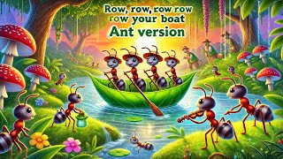 Row Row Row Your Boat Ant Version  toonpoemmagic4kids Nursery Rhymes amp Kids Songs [upl. by Nnilsia]