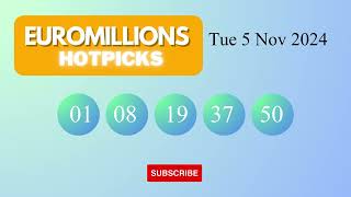 EuroMillionsHotPicks Draw Results on Tue 5 Nov 2024 The National Lottery UK [upl. by Borlase163]