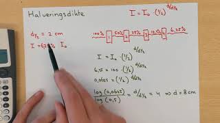 Halveringsdikte formule terug met logaritme [upl. by Vedette]