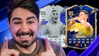 OLHA ISSO AQUI CR7 TOTY E RONALDO ICON TOTY JUNTOS FUT DRAFT  EA SPORTS FC 24 [upl. by Jorey680]