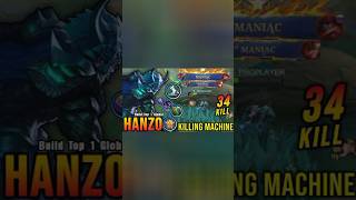 34Kills amp MANIAC Hanzo Best Build amp Emblem Almost Savage Gameplay videoShortMlbbViral [upl. by Aisa]