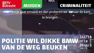 Politie wil dikke BMW van de weg beuken in Utrecht  RTV Utrecht [upl. by Valerlan]