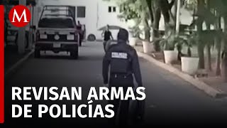 Sedena revisa el armamento de la policía municipal de Culiacán [upl. by Renmus439]