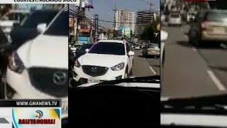 BT Mga nagcounterflow na sasakyan sa Santolan Road hinarang ng motoristang nasa wastong lane [upl. by Clara]