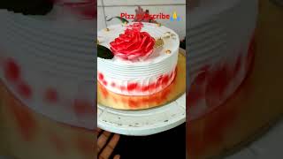 Beautiful red rose on a cake with whipped cream Vanilla flavoured customized half kg cake design 🙏 [upl. by Gorges]