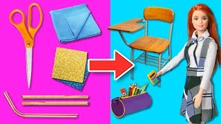 ACCESORIOS MINIATURA para BARBIE en el COLEGIO 📚🏫🎓Manualidades Fantásticas [upl. by Aierbma]