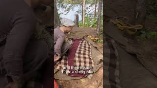 Unrolling my bedroll medieval history camping [upl. by Eillit]