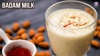 Hot Badam Milk Recipe  Homemade Almond Milk  Milk And Nuts Based Drink  Healthy Winter Drinks [upl. by Gerius534]