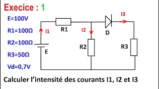 Électronique  Les diodes Exercice 1 Diode avec seuil DiodesCE [upl. by Einnoj]