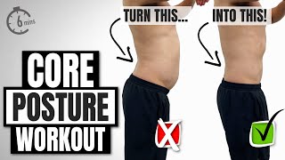 Fix Your Pelvic Tilt Posture FAST 6Minute Core Workout Routine [upl. by Refotsirhc]