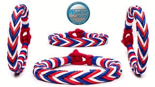 Friendship Thin Paracord Bracelet Ringbolt Hitch Knot Tutorial  Without buckle [upl. by Sharp]