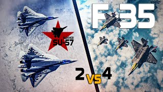 F35 Lightning II Vs Su57  Stealth Vs SAM Cover  Digital Combat Simulator  DCS [upl. by Muncey25]