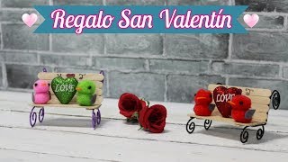 REGALO SAN VALENTIN 💘  BANCO con palitos de madera 😍😍😍 [upl. by Eiten]