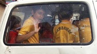 Delhis dangerous school vans Children forced to sit on CNG cylinders [upl. by Llenna494]