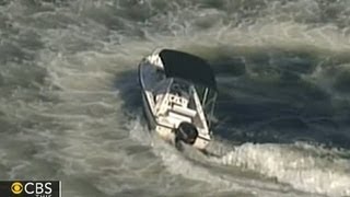 Driverless boat circles after passengers tossed in wave [upl. by Yeleak577]