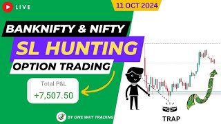 Live Intraday Trade  Bank nifty Option  stoploss hunting by One Way Trading [upl. by Aihtak]