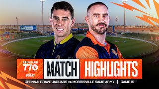 2024 Abu Dhabi T10 I Match 15 Highlights Chennai Brave Jaguars vs Morrisville Samp Army  Season 8 [upl. by Lipski]