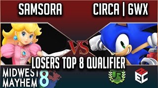 Midwest Mayhem 8 LOSERS TOP 8 QUALIFIER  Samsora Peach vs Circa  6WX Sonic [upl. by Asilla]