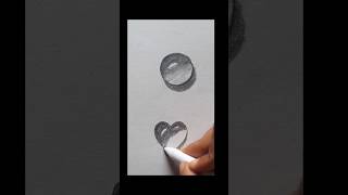 3D heart drawing for beginners art arthub shorts viralshort shortsfeed 3d [upl. by Scibert]