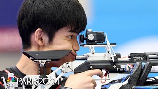 China strikes gold in mixed team air rifle for first medal of the 2024 Paris Olympics  NBC Sports [upl. by Aeki]