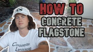 HOW TO BUILD A FLAGSTONE PATIO WITH CONCRETE GROUTING [upl. by Araes]