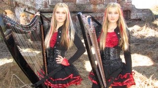 IRON MAIDEN  Fear of the Dark Harp Twins ELECTRIC HARP METAL [upl. by Rheims]