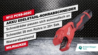 MILWAUKEE® M12 PCSS Akku Edelstahl Rohrabschneider  schnelle staub und funkenfreie Schnitte [upl. by Eileen62]