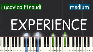 Ludovico Einaudi  Experience Piano Tutorial  Medium [upl. by Kata]