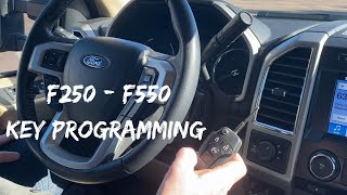 How To Program A Ford F250  F550 Remote Key Fob DIY Add Tutorial F350  F450 I 2018  2019 up [upl. by Lombardo]