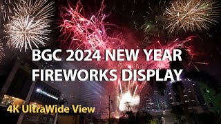 BGC Fireworks Display 2024 New Year Countdown Manila NYE 4K Bonifacio Global City Taguig Philippines [upl. by Levi345]