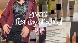 🌷grwm  first day of school  vlog ⋆ ˚｡⋆୨୧˚ [upl. by Leeban]