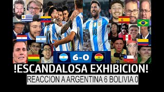 Es INMORTAL PRENSA MUNDIAL se RINDE ante ARGENTINA y MESSI tras GOLEAR 6 a 0 a BOLIVIA [upl. by Laktasic]