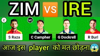 zim vs ire dream11 prediction  Zimbabwe vs Ireland  zim vs ire dream11 teamzimvsire [upl. by Ahsinar]