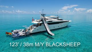 TOUR The Refit Motor Yacht 123’  38m BLACKSHEEP Charter from 80000 per week [upl. by Ahsoem]