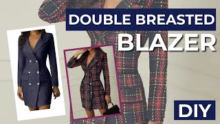 Easy DIY DOUBLE BREASTED BLAZER Tutorial [upl. by Llert]