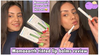 Mamaearth tinted lip balms honest review Not satisfied Mamaearth dont hate me for this😅 [upl. by Orimar]