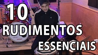 Aula de Bateria  10 Rudimentos Essenciais Iniciante  Básico [upl. by Atiner110]