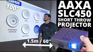 AAXA SLC450 REVIEW Mini Projector Makes a Huge Screen in a Short Distance [upl. by Kreis]