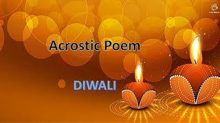 Acrostic Poem  Diwali [upl. by Anirahtak]