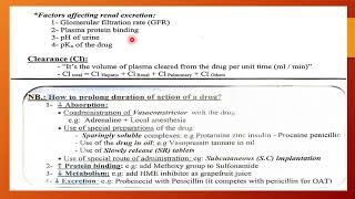 Excretion pharmacokinetic parameters and Receptors for medical students [upl. by Rafaelia]