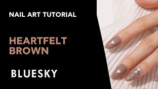 Heartfelt Brown Nail Art Tutorial  Bluesky Cosmetics [upl. by Burn]