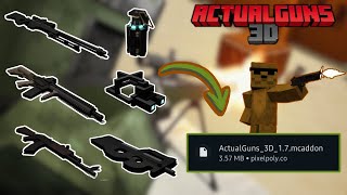 How To Download ACTUAL GUNS 3D Addon in Minecraft  How To Import  TheOfficial Lazey [upl. by Dayir805]