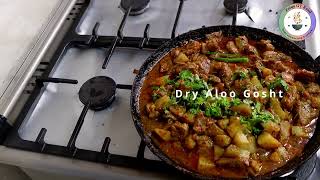 Dry Aloo Gosht  Best Potato Meat Gravy [upl. by Eglantine]