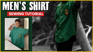 How To Cut  Sew A Men’s ButtonUp Shirt With A Mandarin Collar Sewing Masterclass [upl. by Ardni439]