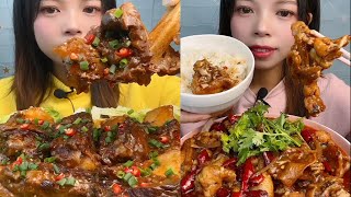 ASMR EP356 Spicy noodles food enoki mushrooms eating Eating spicy food delicious [upl. by Annoya]