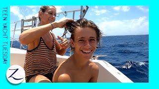 Cut This✂️ Patch That…🪡 Things We Do On Passage Teen Yacht Tuesday [upl. by Siegel]