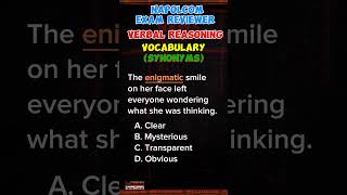 VERBAL Reasoning Vocabulary  NAPOLCOM Reviewer verbalreasoning [upl. by Eirruc384]