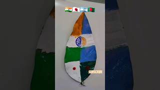 🇮🇳 🇯🇵 🇦🇷 🇧🇩 flag on leaf painting shortsviral trending art flag youtubevideoviral [upl. by Adoree]